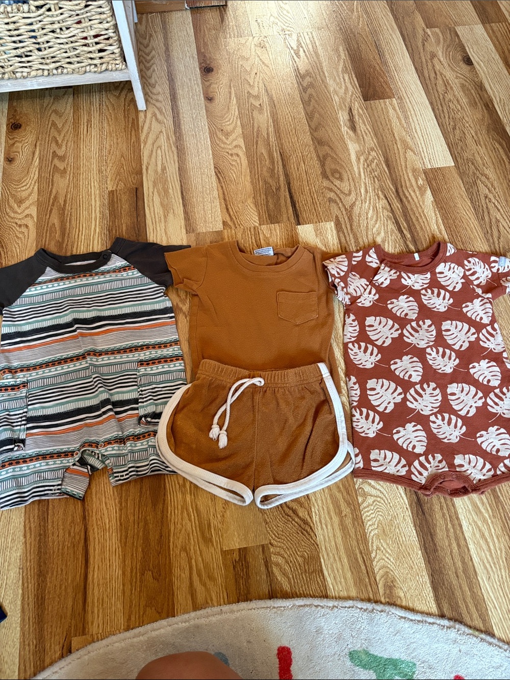 6-9M Boys 3-Piece Summer Romper & Shorts Set  tea, mebie baby COCCOLI
